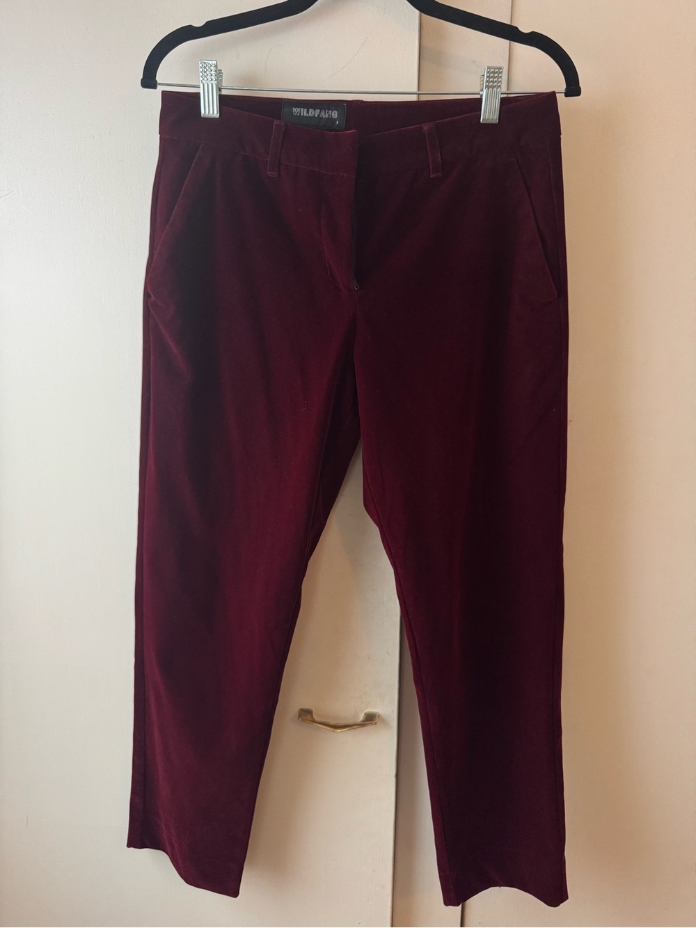 Wildfang Burgundy Velvet Crop Pants